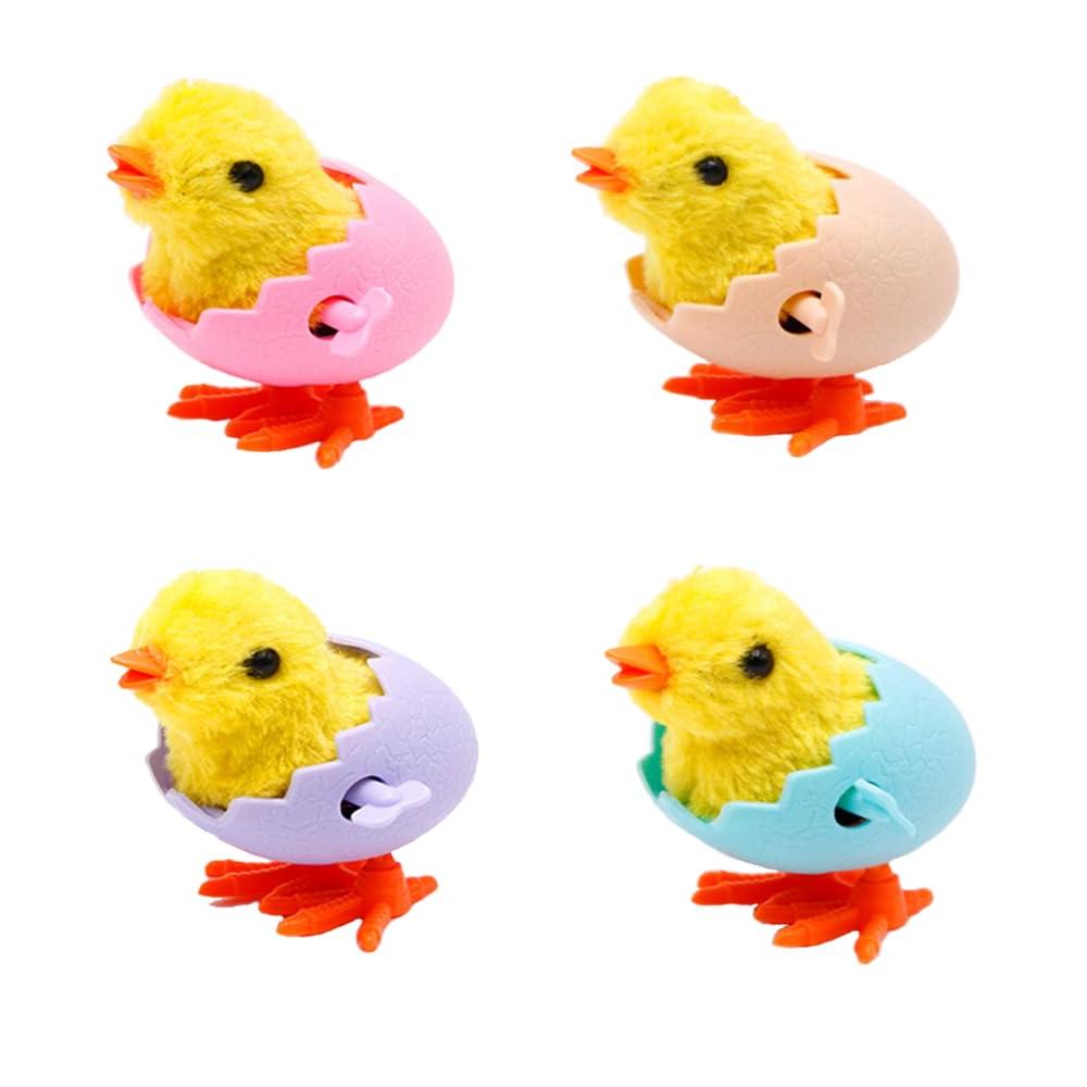 delendo Jumping Bunny Wind Up Toys Easter Egg Hunt Basket,Chicken Hopping Windup Toy for Kids Toddlers Party Favors Goody Bag Fillers Birthdays Gifts