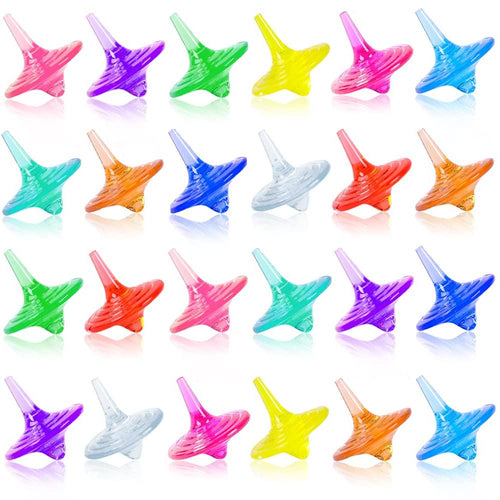 delendo Acrylic Spinning Tops Gems Toys, Colorful Durable Shiny Crystal Small Tops for Boys Girls Kids Game